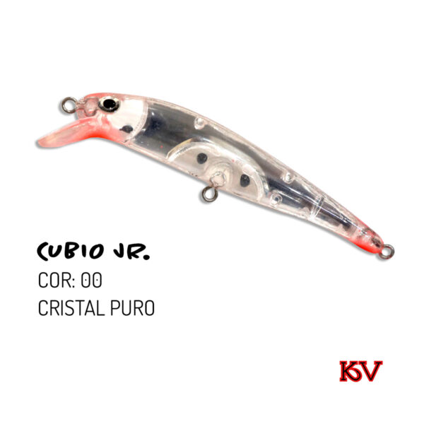 Isca Cubio JR KV 7,5cm 9g – Isca de meia-água flutuante com rattlin cor 00 cristal puro