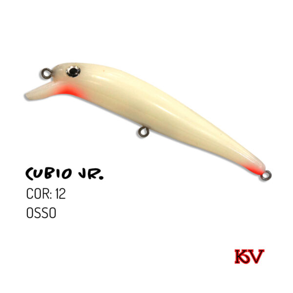 Isca Cubio JR KV 7,5cm 9g – Isca de meia-água flutuante com rattlin cor 12 osso