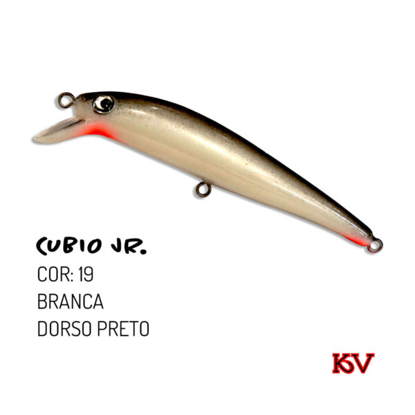 Isca Cubio JR KV 7,5cm 9g – Isca de meia-água flutuante com rattlin cor 19 dorso preto
