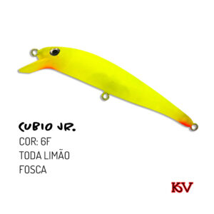 Isca Cubio JR KV 7,5cm 9g – Isca de meia-água flutuante com rattlin cor 6f toda limão fosca