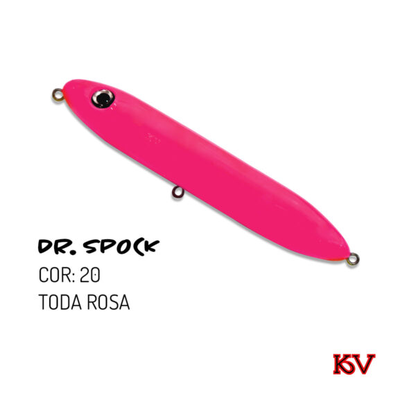 Isca KV Dr. Spock 30g 13cm – Zara de superfície com ação sonora cor 20 toda rosa