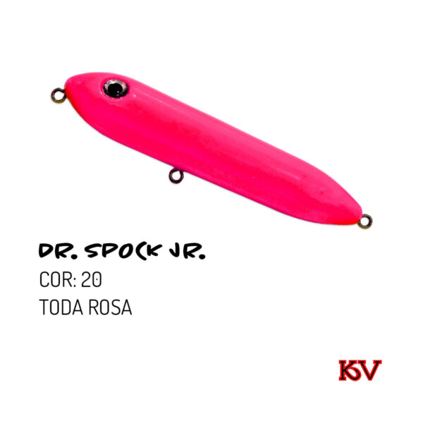 Isca KV Dr Spock Jr 9,5cm 17g – Ação Zara de superfície cor 20 toda rosa