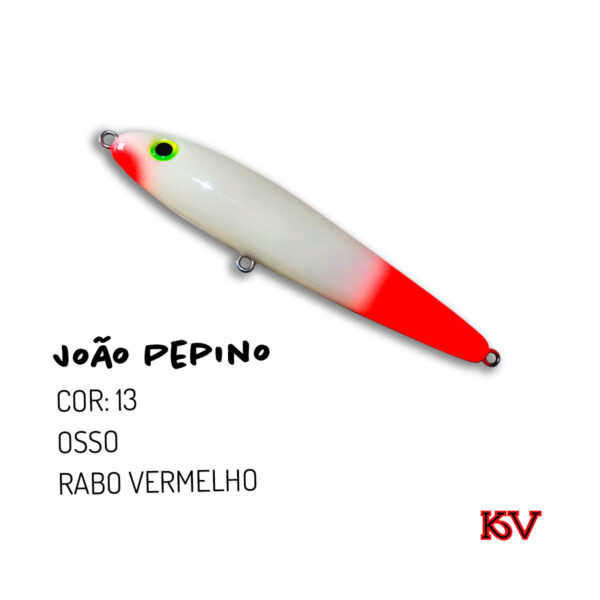 Isca KV João Pepino 11,5cm 22g – Zara de superfície com rattlin cor 13 osso rabo vermelho