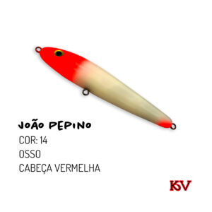 Isca KV João Pepino 11,5cm 22g – Zara de superfície com rattlin cor 14 osso cabeça vermelha