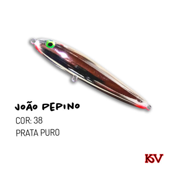 Isca KV João Pepino 11,5cm 22g – Zara de superfície com rattlin cor 38 prata puro