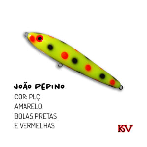 Isca KV João Pepino 11,5cm 22g – Zara de superfície com rattlin plc amarelo bolas pretas e vermelhas