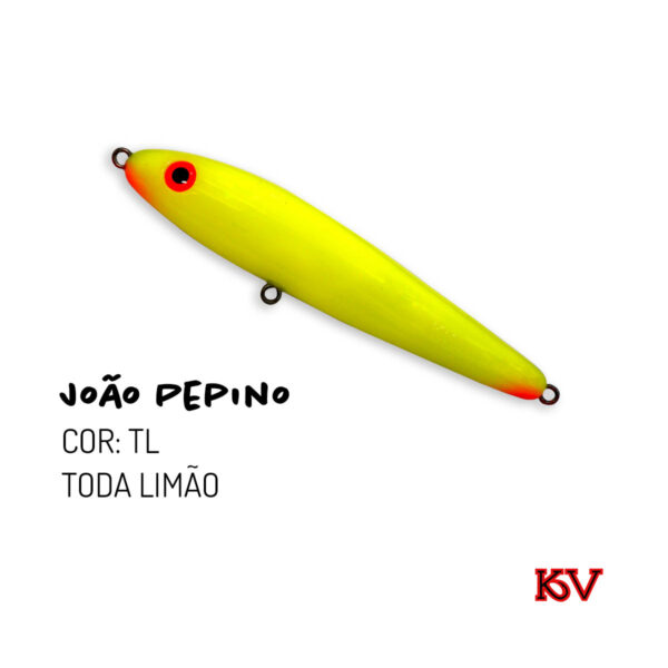 Isca KV João Pepino 11,5cm 22g – Zara de superfície com rattlin cor tl toda limão