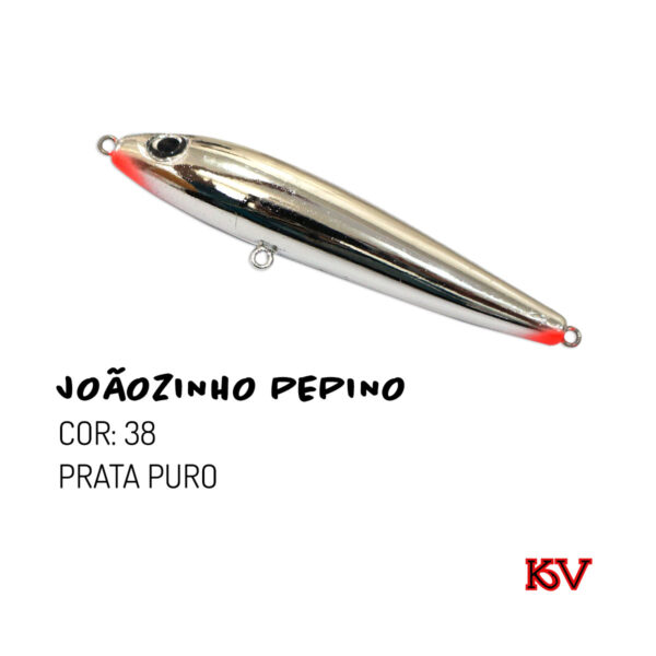 Isca Joãozinho Pepino 9cm 10g – KV Iscas Artificiais zara de superfície cor 38 prata puro
