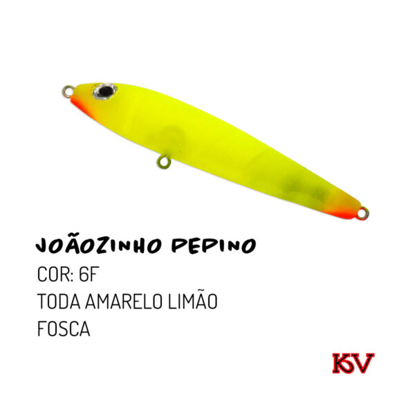 Isca Joãozinho Pepino 9cm 10g – KV Iscas Artificiais zara de superfície 6f toda amarelo limão fosca