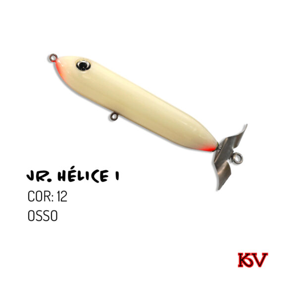 Jr. Hélice KV 11,5cm 17g Isca de Superfície cor 12 osso