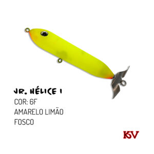 Jr. Hélice KV 11,5cm 17g Isca de Superfície cor 6f amarelo limão fosco