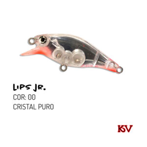 Isca Lips JR KV 7,5cm 9g – Meia-água com rattlin para traíra e robalo cor 00 cristal puro