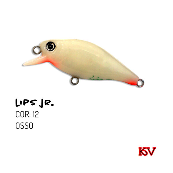 Isca Lips JR KV 7,5cm 9g – Meia-água com rattlin para traíra e robalo cor 12 osso