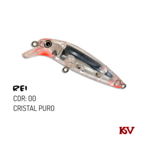 Isca Rei KV 6,5 cm 6 g – meia‑água com rattlin para robalo e traíra cor 00 cristal puro
