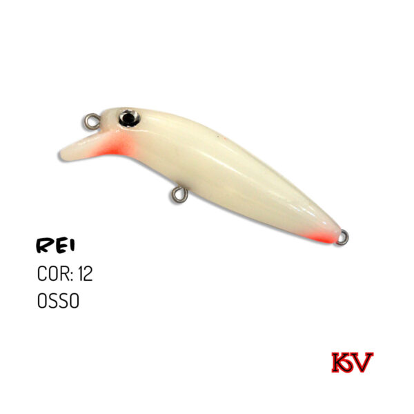 Isca Rei KV 6,5 cm 6 g – meia‑água com rattlin para robalo e traíra cor 12 osso