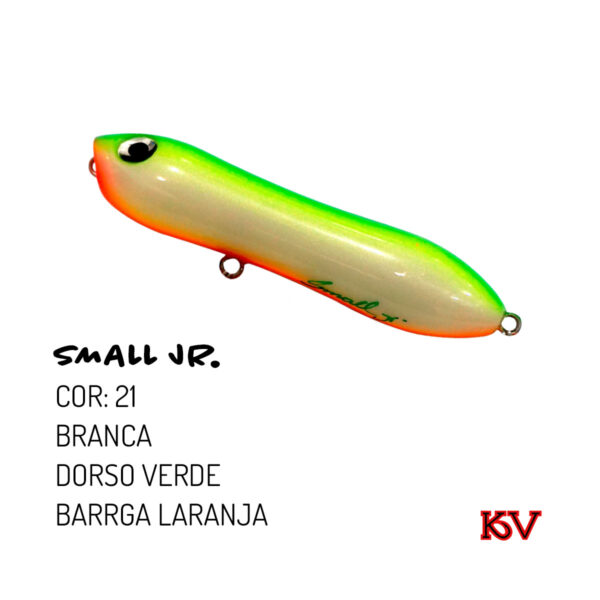Isca Artificial Small Jr KV 7,5cm 10,5g Zara com som rattlin cor 21 dorso verde barriga laranja