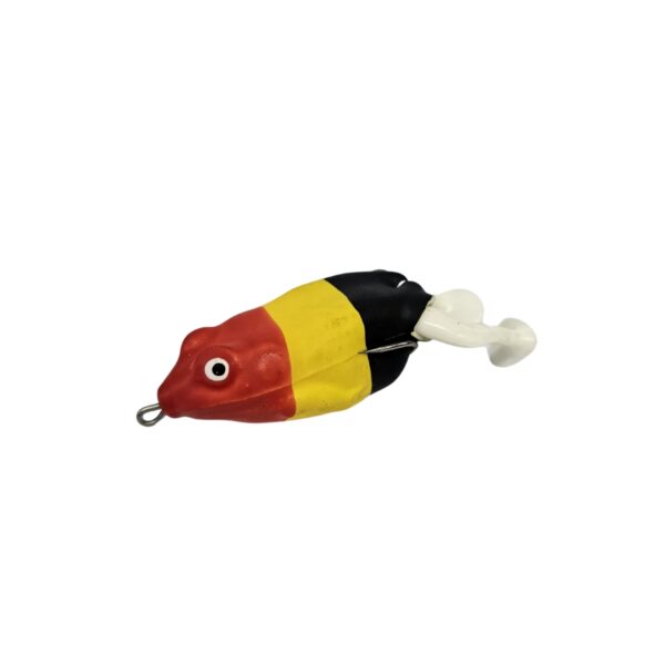 Isca Artificial Frog Soft Frog Life cor Preto amarelo e vermelho – 8cm 16g