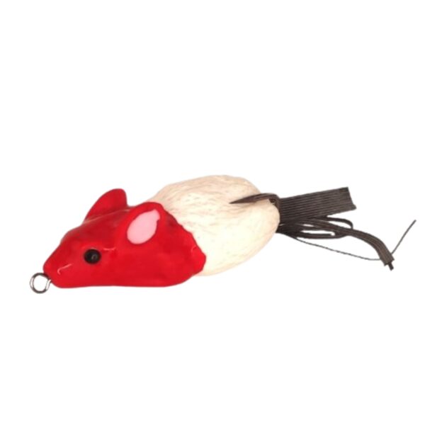 Isca Artificial Ratinho Turbo Turbo Iscas cor branco com cabeça vermelha – 5,5cm 13g