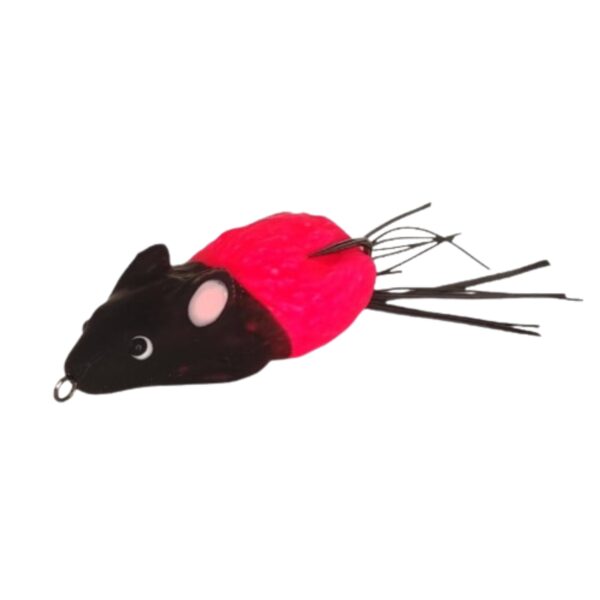 Isca Artificial Ratinho Turbo Turbo Iscas cor rosa com cabeça preta – 5,5cm 13g