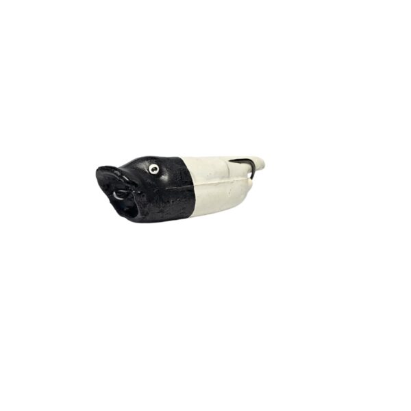 Isca Artificial Zara Popper Pro Line cor branco com cabeca preta – 9cm 14g