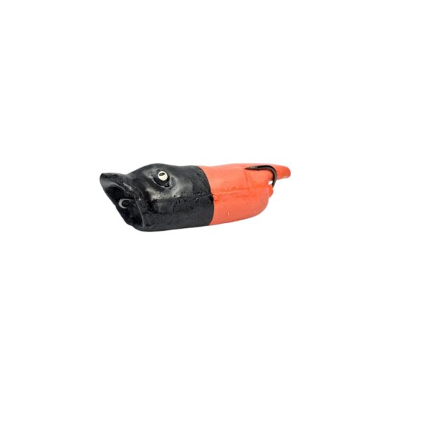 Isca Artificial Zara Popper Pro Line cor laranja com cabeça preta – 9cm 14g