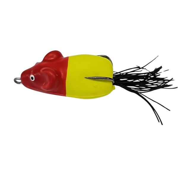 Mini Rato Frog Life isca anti-enrosco amarelo com cabeça vermelha
