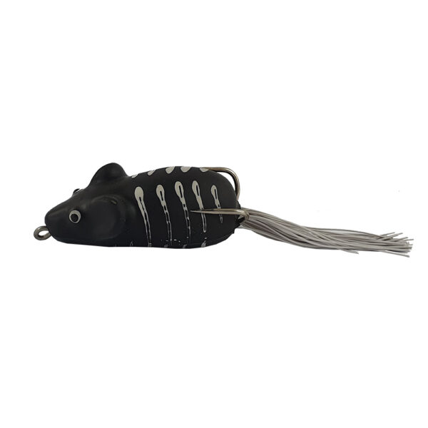 O Rato Frog Life isca anti-enrosco – 4,5cm 10g Cor Preta com listas brancas