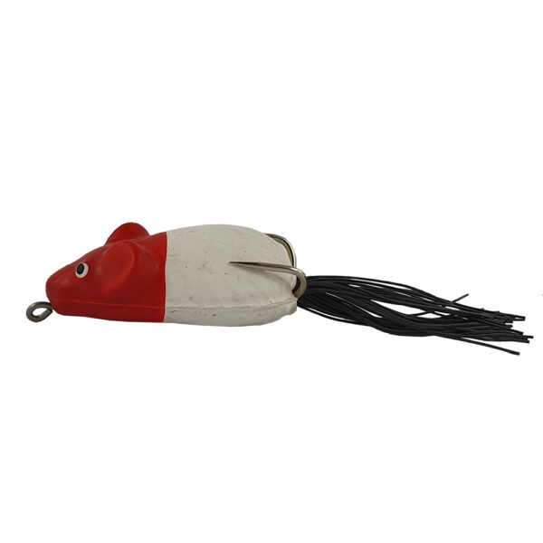 O Rato Frog Life isca anti-enrosco – 4,5cm 10g Cor Branco cabeça vermelha
