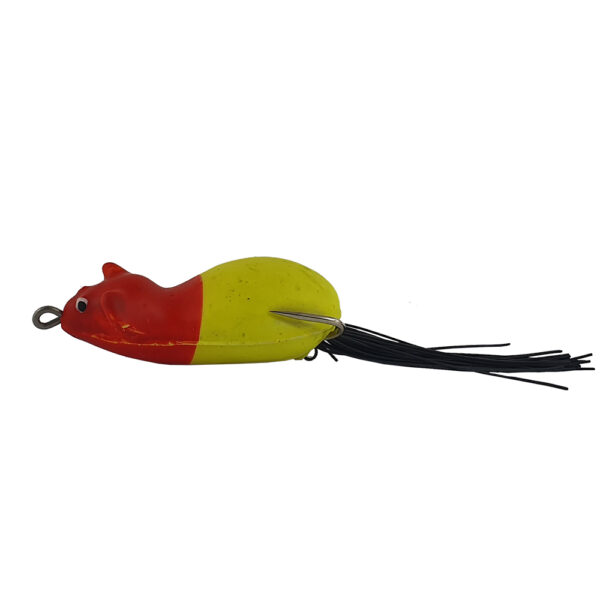 Isca Artificial Rato Jerry Frog Life cor amarela com cabeça vermelha – 6cm 13g