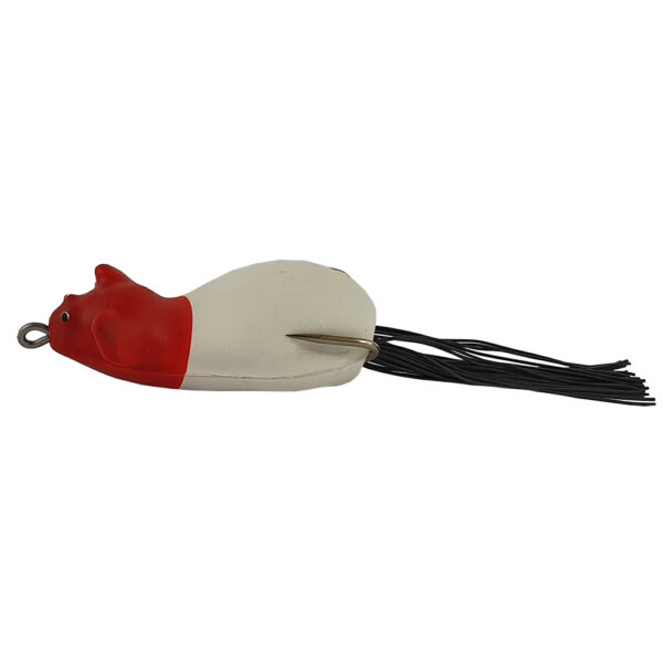 Isca Artificial Rato Jerry Frog Life cor Branco com cabeça vermelha – 6cm 13g