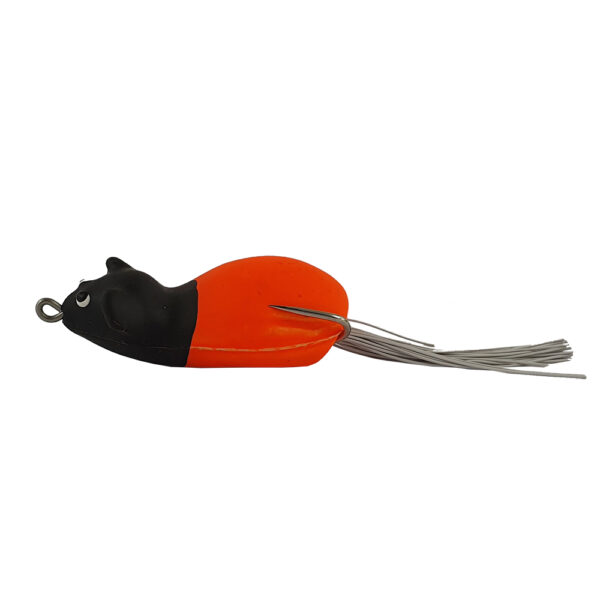 Isca Artificial Rato Jerry Frog Life cor Laranja com cabeça preta – 6cm 13g