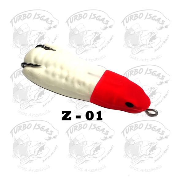Isca Artificial Zara Turbo Turbo Iscas 8cm 15g com Rattlin cor branca com cabeça preta