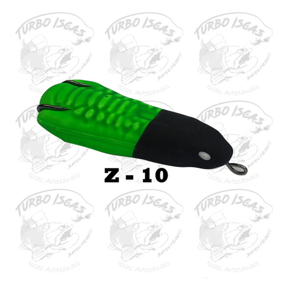 Isca Artificial Zara Turbo Turbo Iscas 8cm 15g com Rattlin cor verde com cabeça preta
