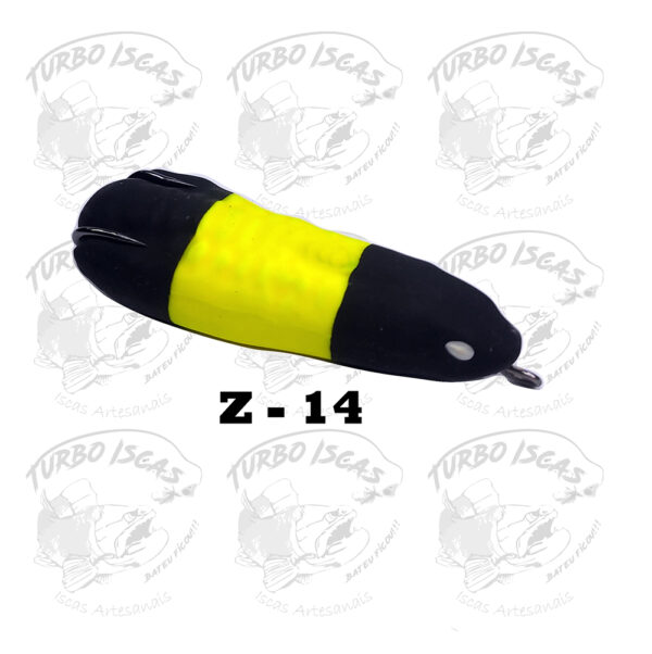 Isca Artificial Zara Turbo Turbo Iscas 8cm 15g com Rattlin cor preto amarelo e preto