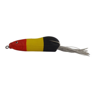 Isca Artificial Zara Monstro Frog Life cor Preto amarelo e vermelho – 8cm 16g