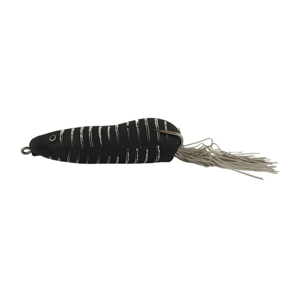 Isca Artificial Zara Monstro Frog Life cor preto com listras brancas – 8cm 16g