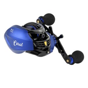 Carretilha Albatroz Coral Blue com recolhimento 7.0:1 e drag de 4kg