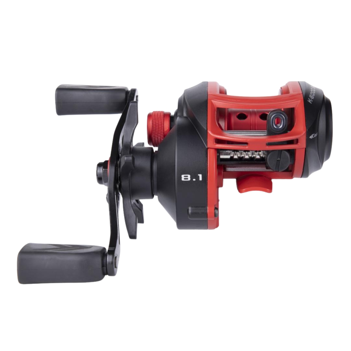 Carretilha Kawana K-6000 Bait com drag de 5,5kg e recolhimento 8.1:1 vista frontal