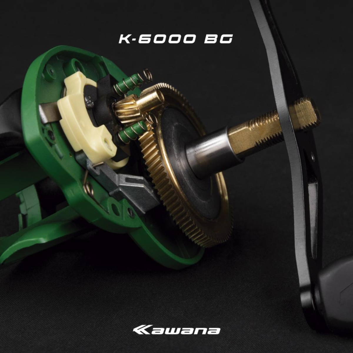 Carretilha Kawana K-6000 BG A com recolhimento 6.2:1 e drag de 4kg detalhes rolamentos