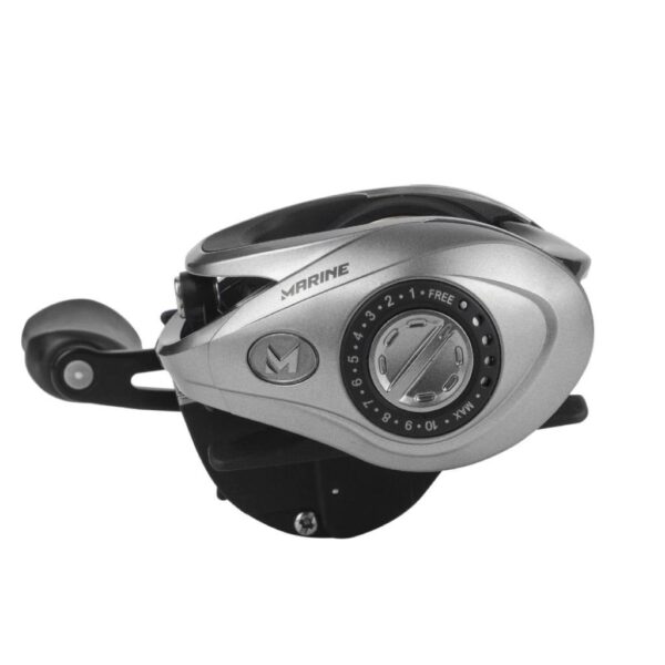 Carretilha Marine Venza 11000 GTO com freio de 4,5kg e recolhimento 7.5:1 detalhe ajustes