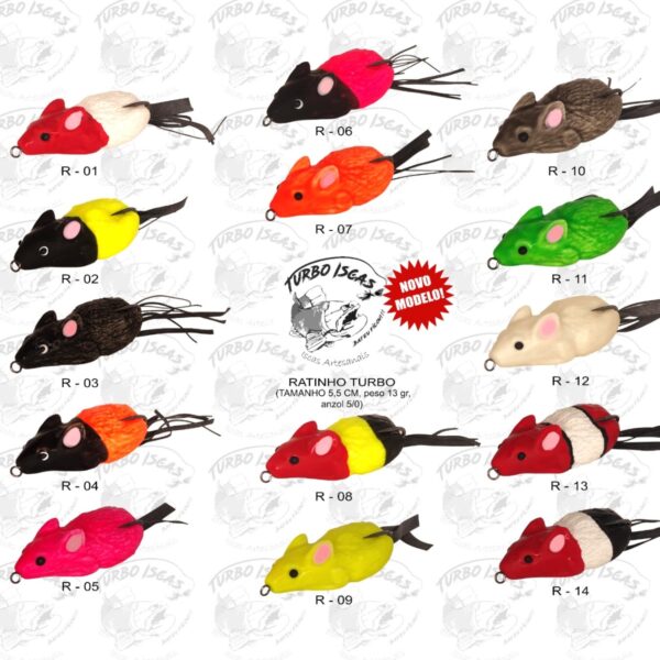 Isca Artificial Ratinho Turbo Turbo Iscas 5,5cm 13g Anti-Enrosco Superfície - Image 2