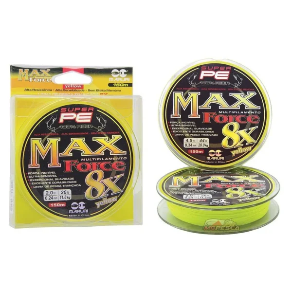 Linha Multifilamento Max Force 8X Amarela 150m – Maruri - Image 2