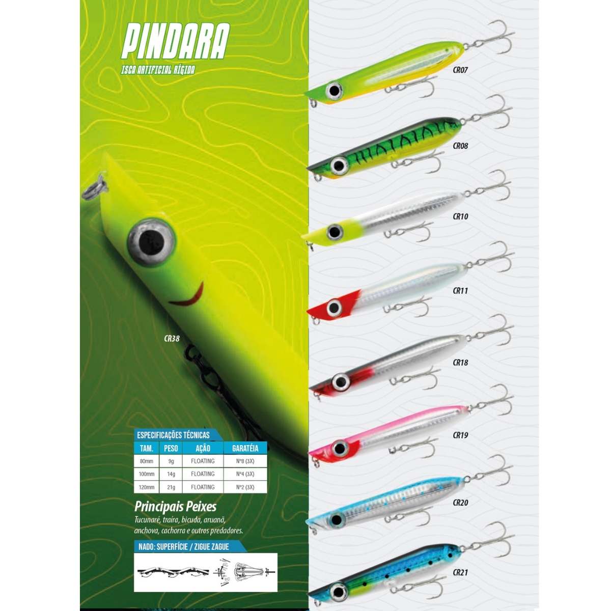 Isca Artificial Pindara 120 de superfície