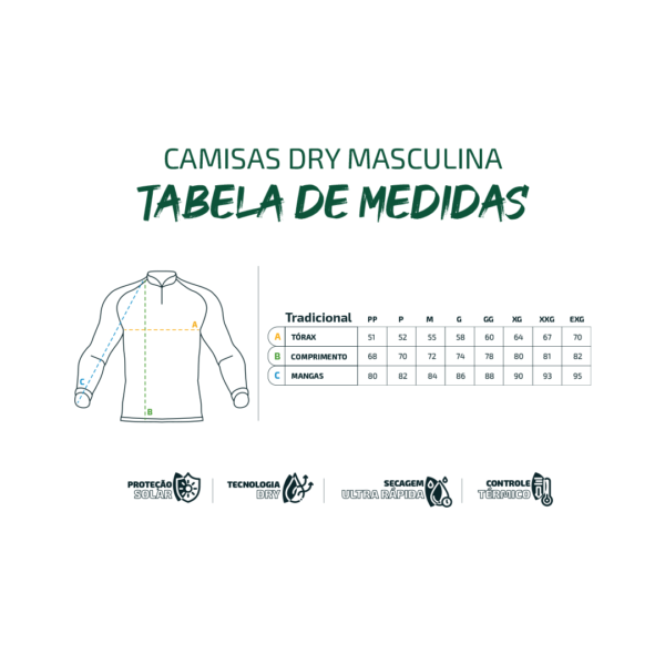 Camisa presa viva acu 08 tabela de medidas