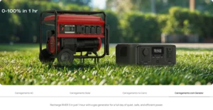carregamento ecoflow river 3 no gerador de energia